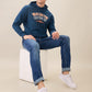 Parx Men Blue Regular Fit Graphic Sweatshirt