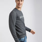 Men Black Regular Fit Print Cotton Polyester Blend Sweatshirts