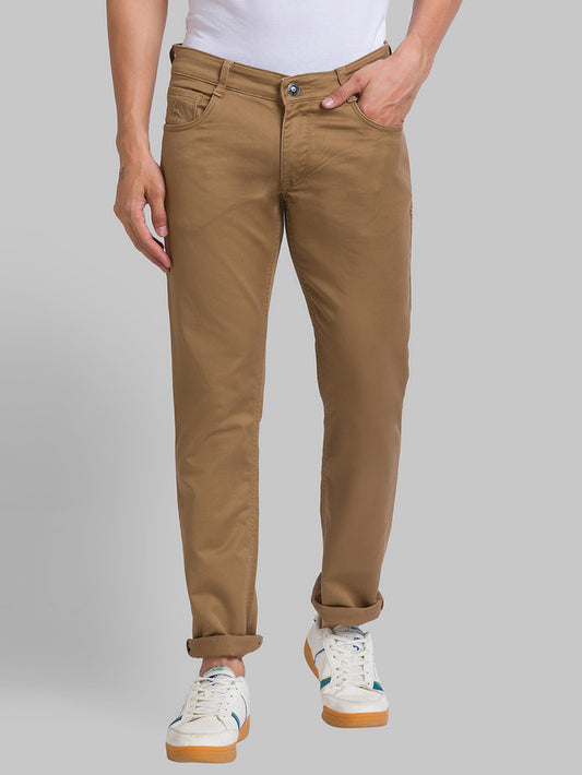 Parx Brown Printed Regular Fit Cotton T-Shirt