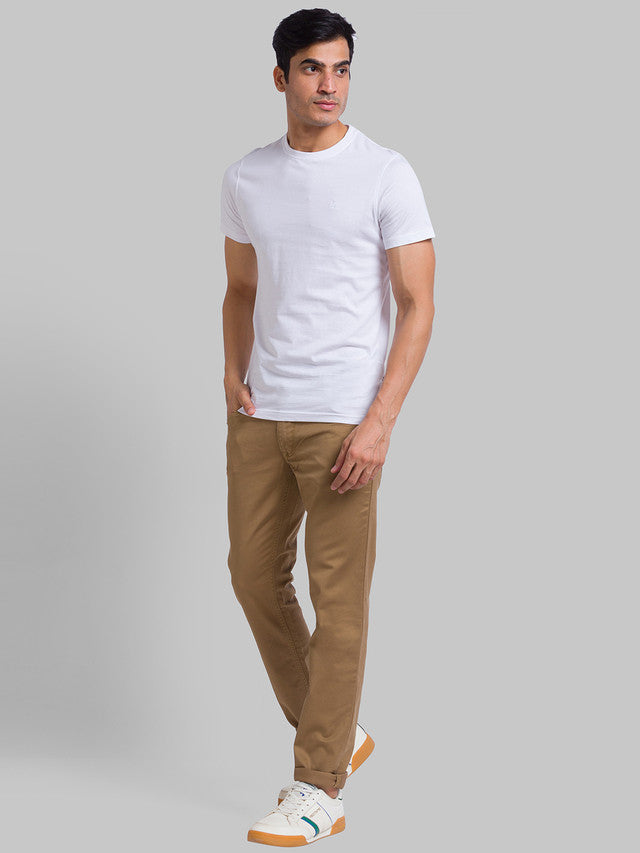 Parx Men Brown Regular Fit Printed Polo Neck Collar T-Shirt