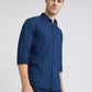 Men Contemporary Fit Dark Blue Shirt