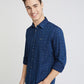 Men Contemporary Fit Dark Blue Shirt