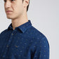 Men Contemporary Fit Dark Blue Shirt