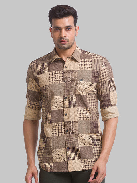 Parx Brown Casual Shirt