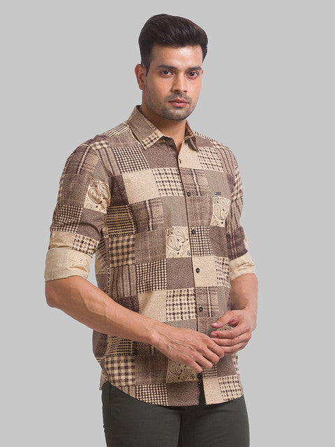 Parx Brown Casual Shirt