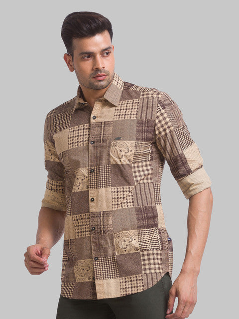 Parx Brown Casual Shirt