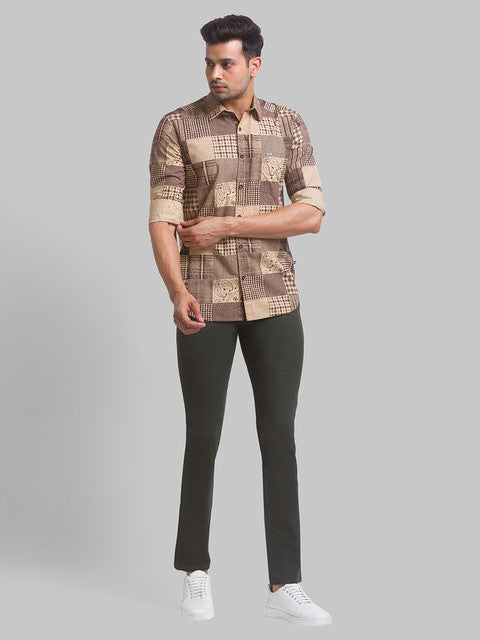 Parx Brown Casual Shirt