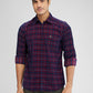 Parx Maroon Checks Slim Fit Cotton Casual Shirt