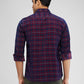 Parx Maroon Checks Slim Fit Cotton Casual Shirt