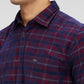 Parx Maroon Checks Slim Fit Cotton Casual Shirt