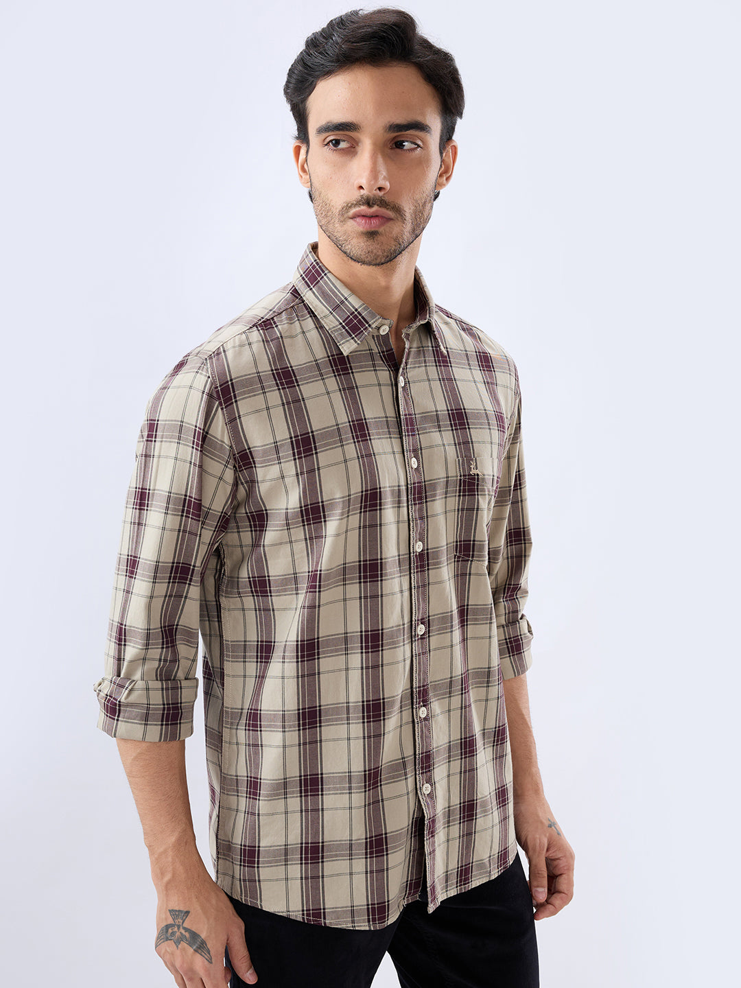 Parx Brown Casual Shirt