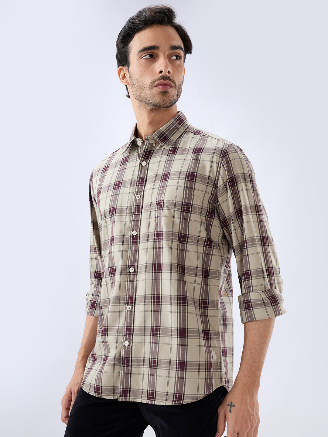 Parx Brown Casual Shirt