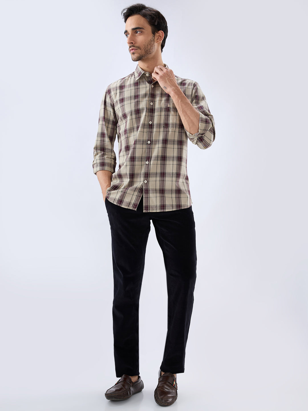 Parx Brown Casual Shirt