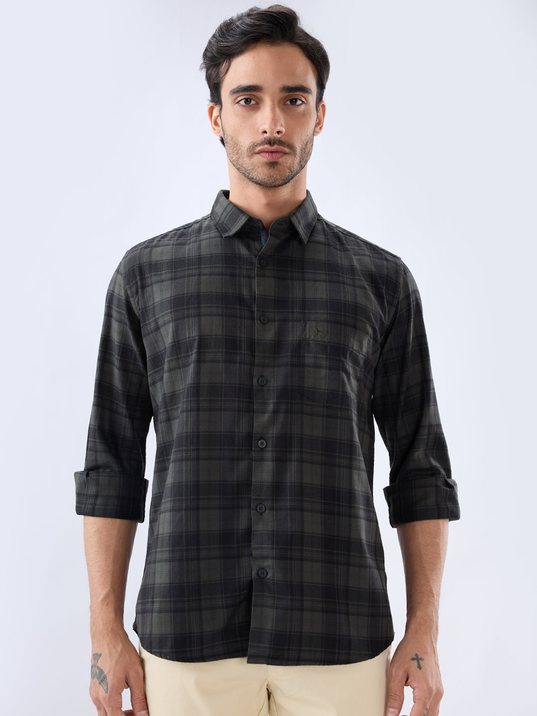 Parx Green Casual Shirt