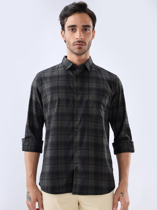 Parx Green Casual Shirt