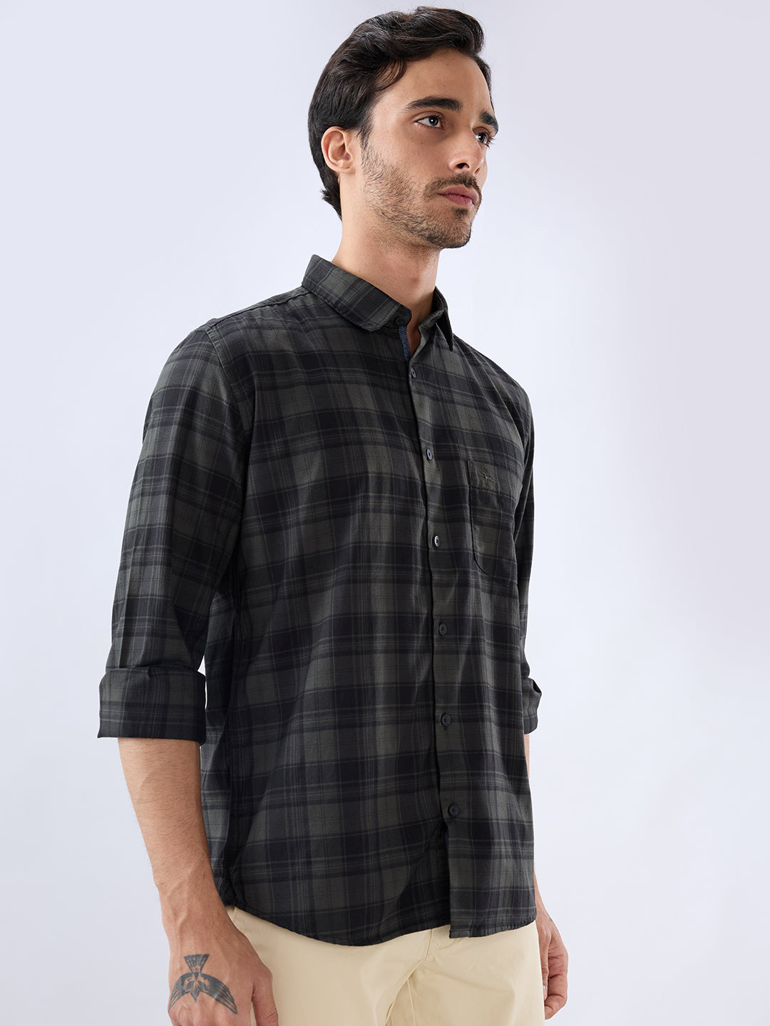 Parx Green Casual Shirt