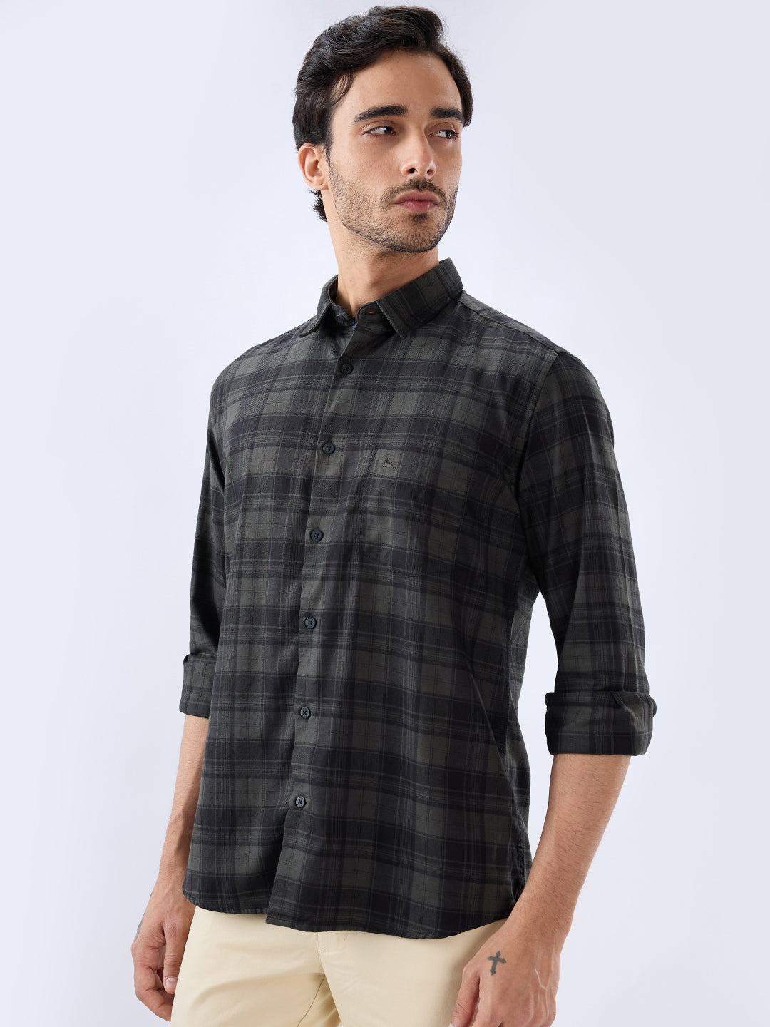 Parx Green Casual Shirt
