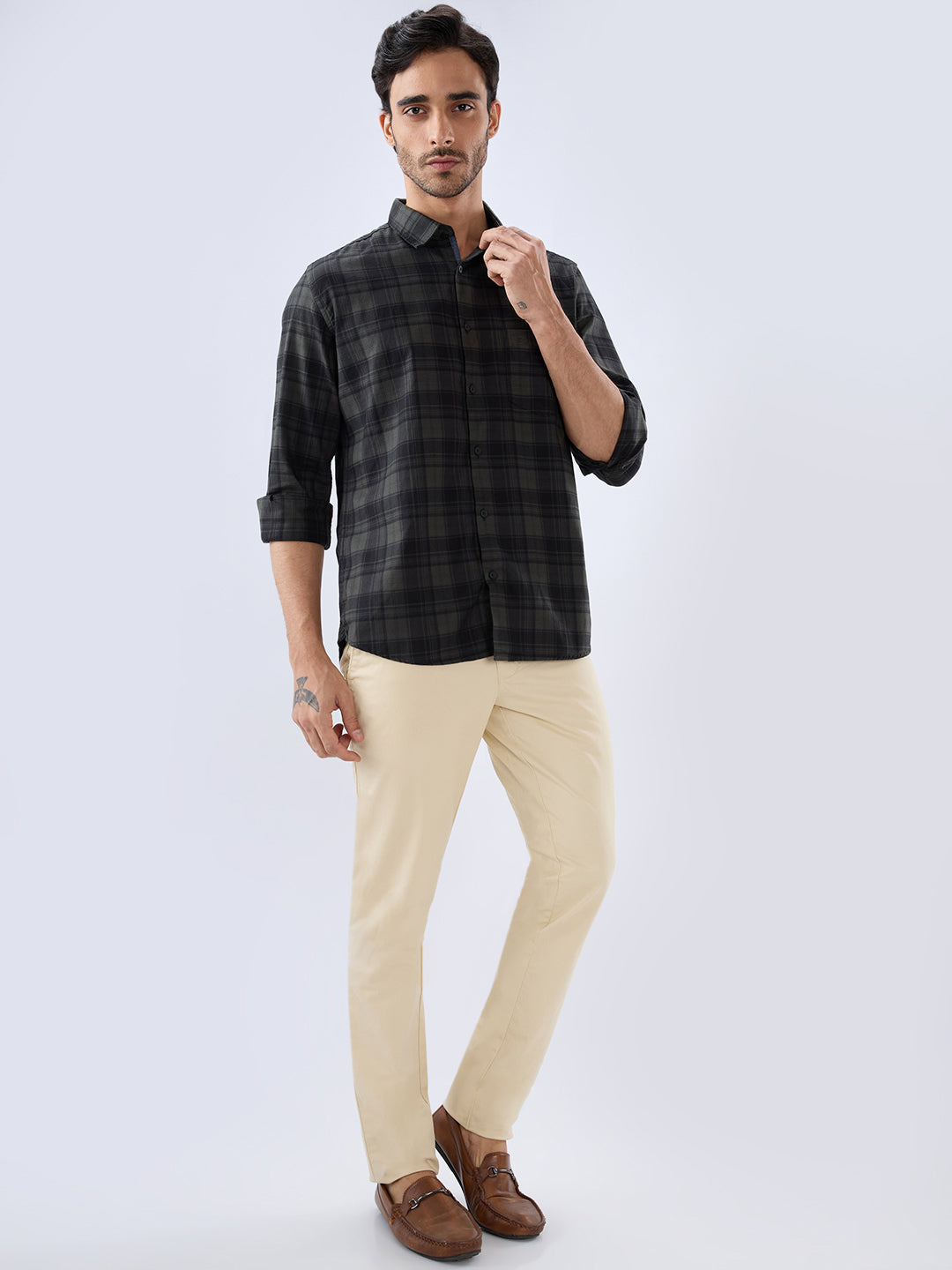 Parx Green Casual Shirt