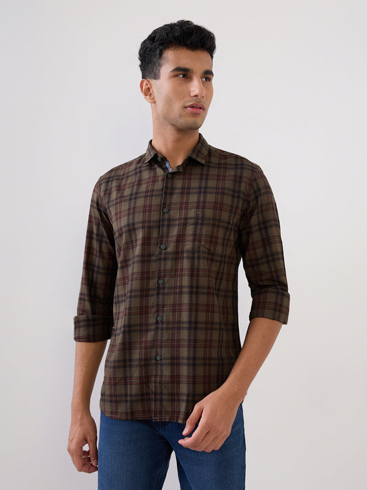 Parx Green Casual Shirt