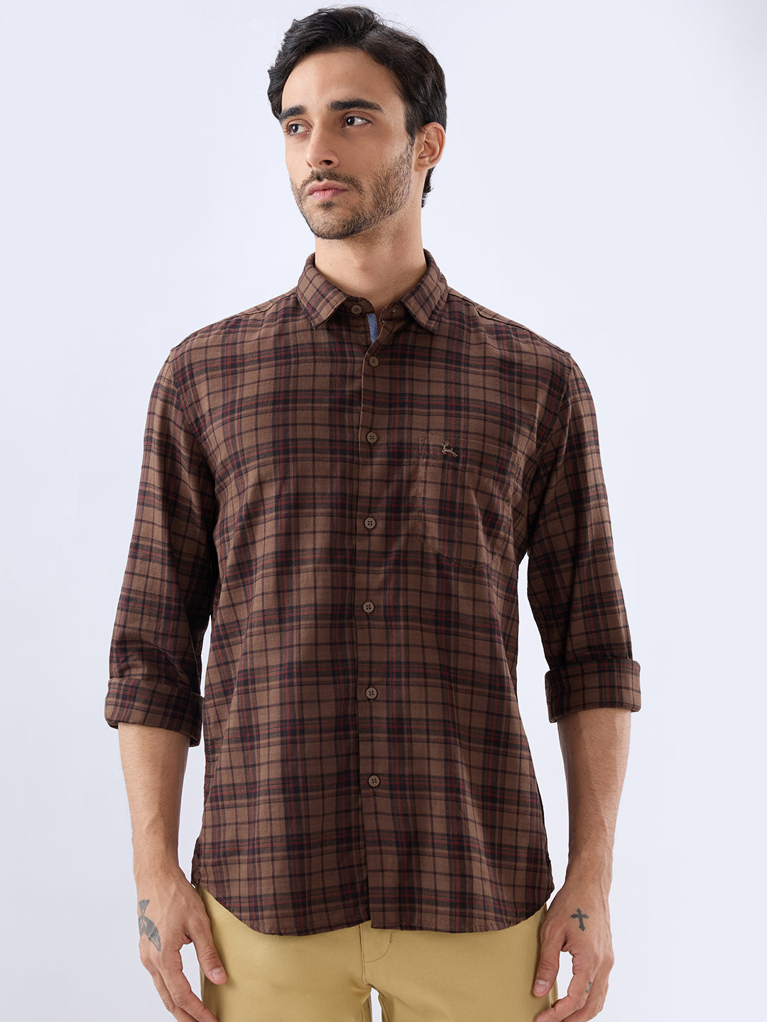 Parx Khaki Casual Shirt