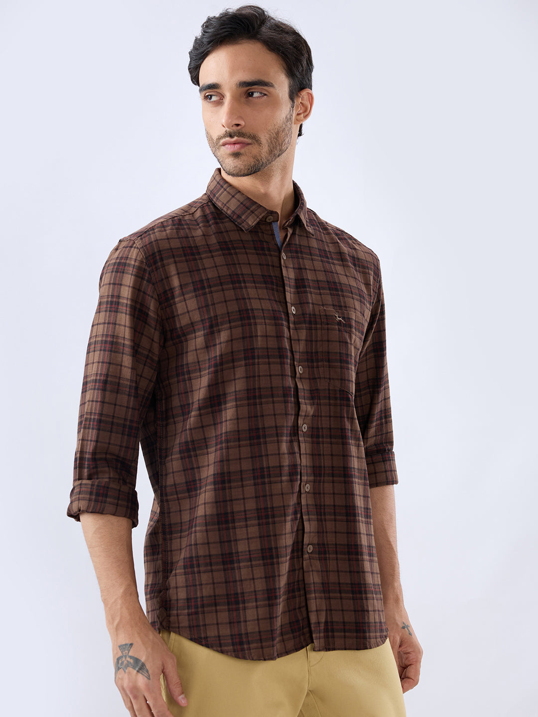 Parx Khaki Casual Shirt