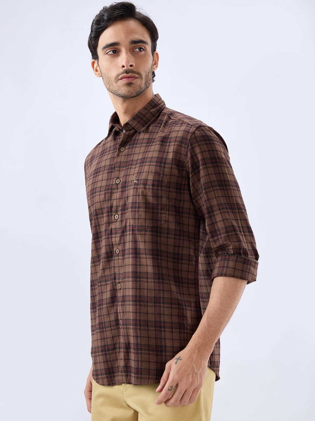 Parx Khaki Casual Shirt