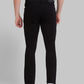 Parx Black Dobby Slim Fit Cotton Blend Jeans