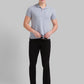 Parx Black Dobby Slim Fit Cotton Blend Jeans