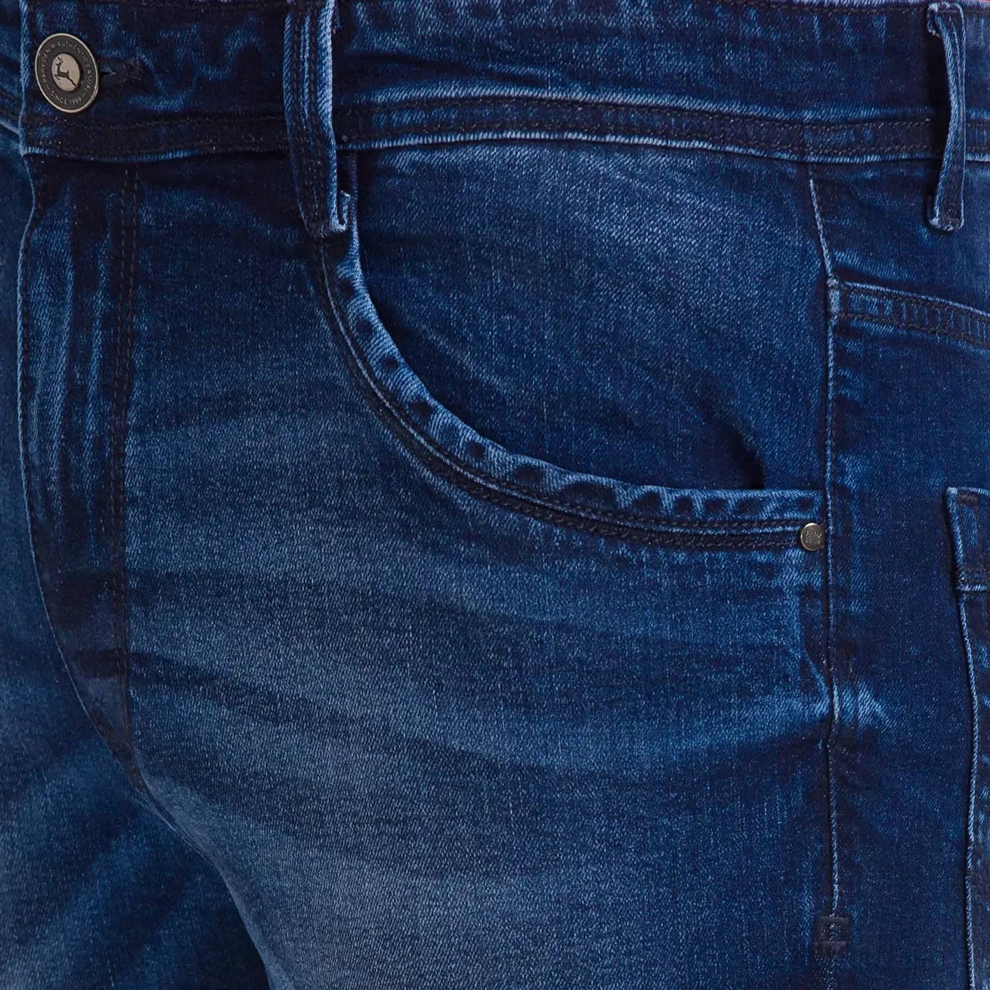 Men Blue Slim Tapered Fit Twill Cotton Blend Jeans