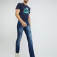 Men Slim Tapered Fit Blue Jeans