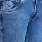 Parx Blue Twill Slim Tapered Fit Cotton Blend Jeans