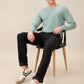 Parx Men Green Regular Fit Structure Round Neck Collar Sweatshirt