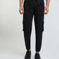 Parx Men Black Solid Jogger Fit Polyester Blend Jogger