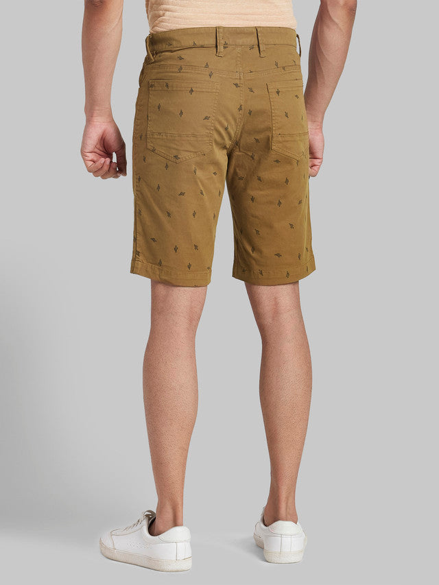 Parx Men Brown Solid Regular Fit Shorts