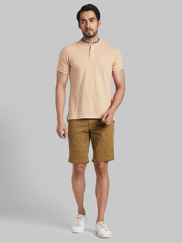 Parx Men Brown Solid Regular Fit Shorts