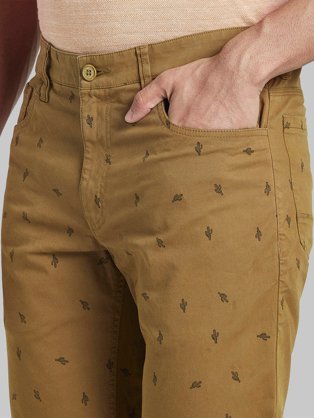 Parx Men Brown Solid Regular Fit Shorts