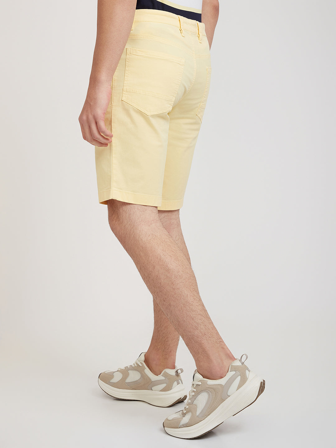 Parx Men Yellow Solid Regular Fit Shorts