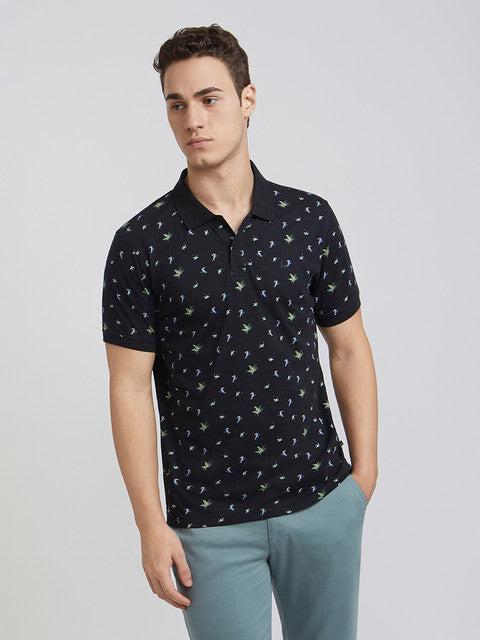 Men Regular Fit Dark Blue Polo