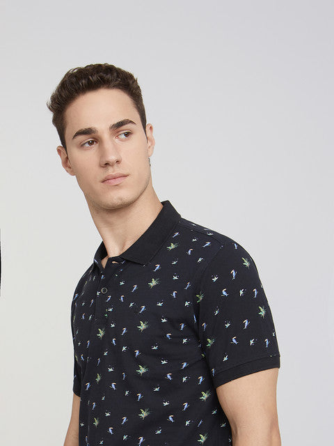 Men Regular Fit Dark Blue Polo