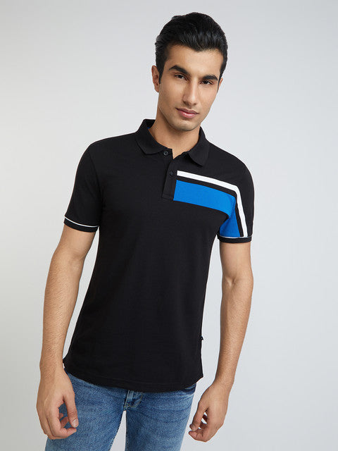 Men Regular Fit Black T-Shirts