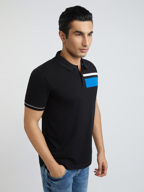 Men Regular Fit Black T-Shirts