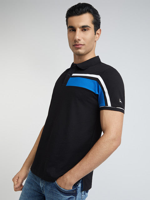 Men Regular Fit Black T-Shirts