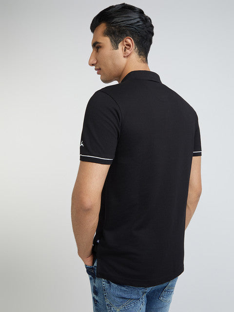 Men Regular Fit Black T-Shirts