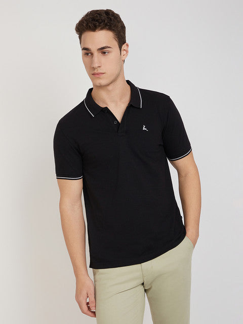 Men Regular Fit Blue Polo