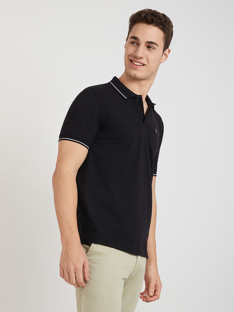 Men Regular Fit Blue Polo