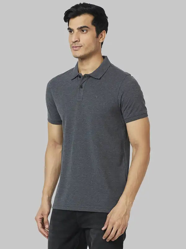 Men Regular Fit Blue Polo