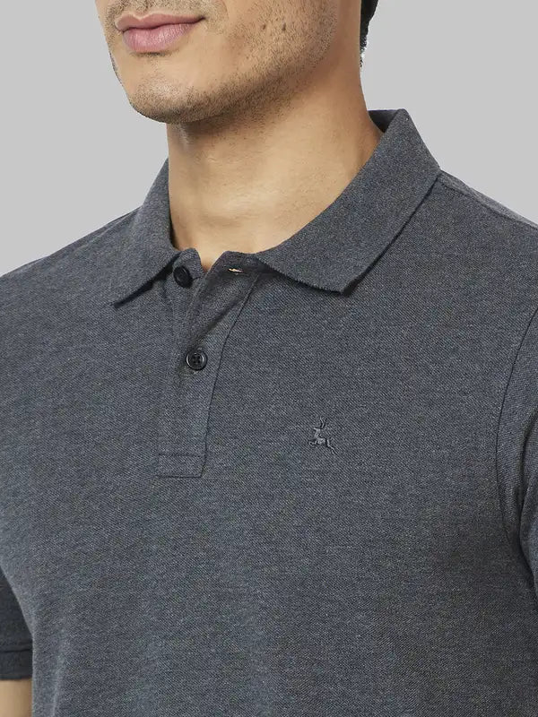 Men Regular Fit Blue Polo