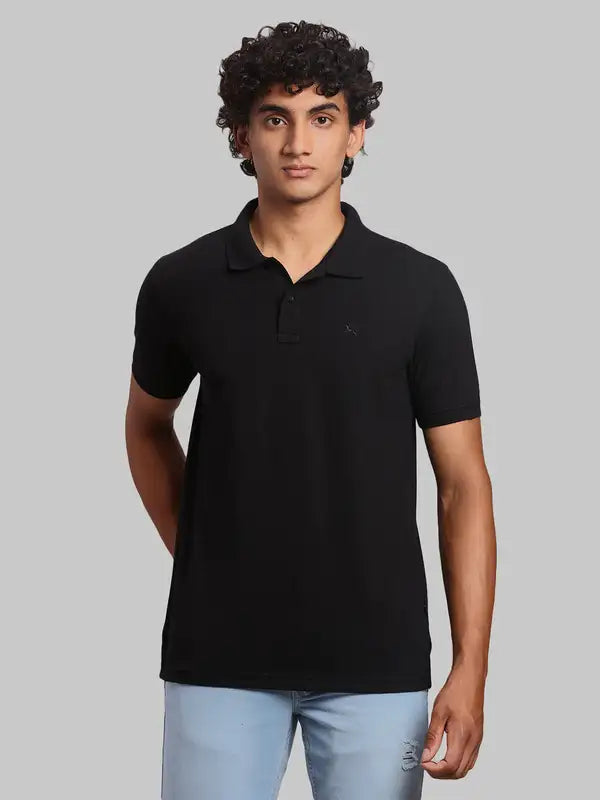 Men Regular Fit Orange Polo