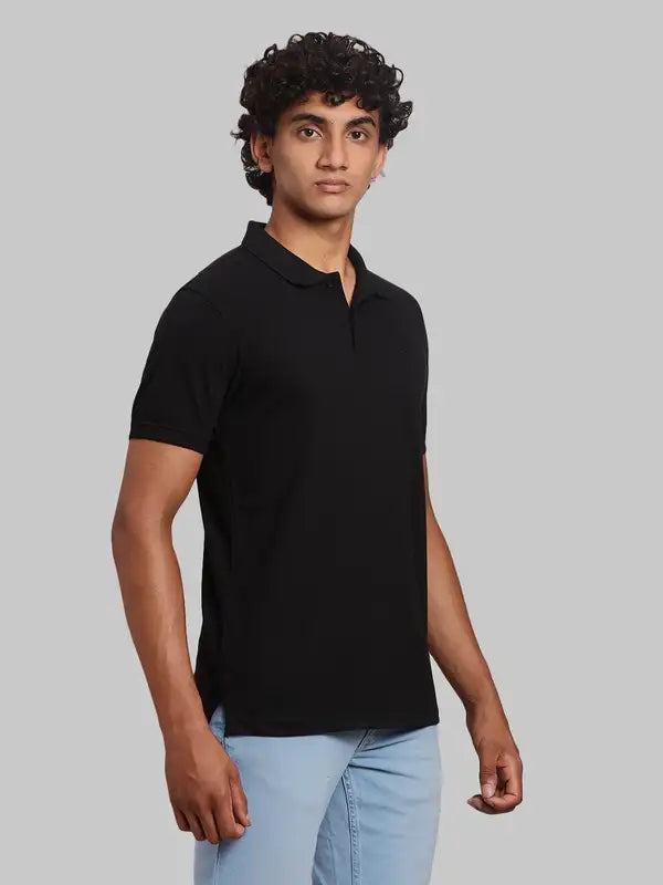 Men Regular Fit Orange Polo