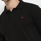 Parx Men Black Regular Fit Solid Polo Neck Collar T-Shirt